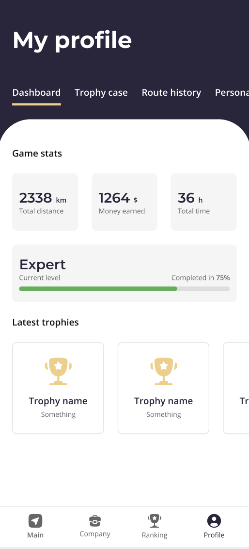 Driver profile and stats